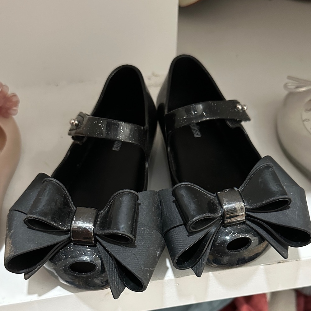 Elegant Black Kids Shoes with Bow